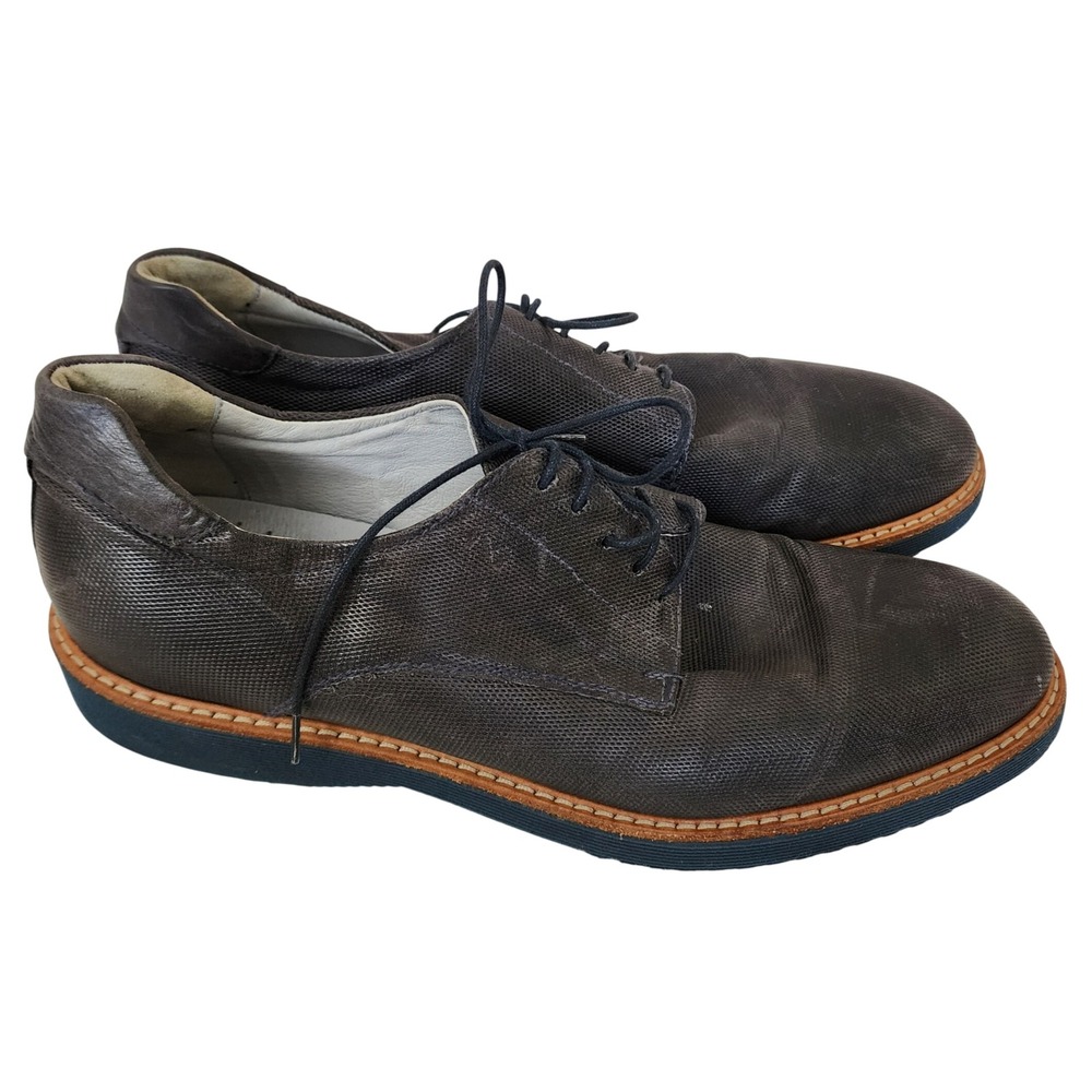 NeroGiardini Mens Textured Leather Derby Shoes Made in Italy Brown Size 13